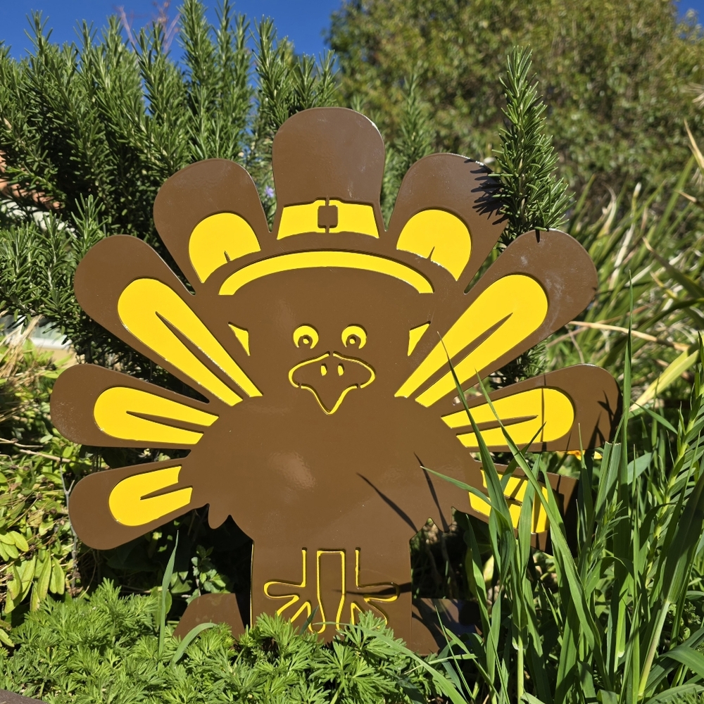 Thanksgiving Turkey Metal Yard Art, Holiday Decorations
